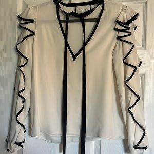 Alexis silk ruffle crepe blouse